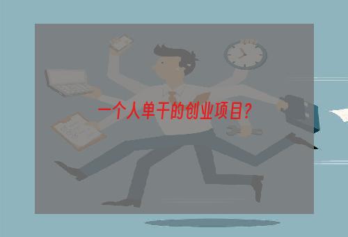 一个人单干的创业项目？