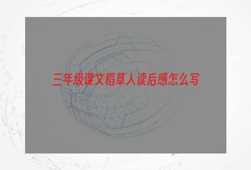 三年级课文稻草人读后感怎么写