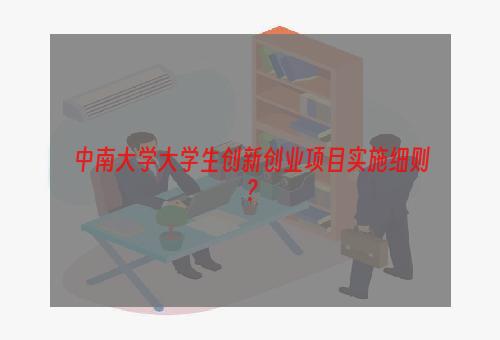 中南大学大学生创新创业项目实施细则？