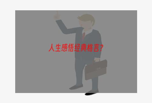 人生感悟经典格言？