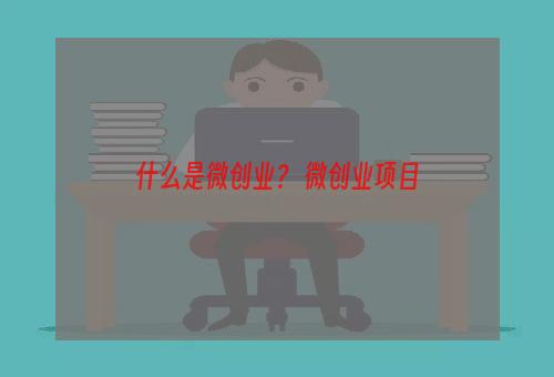 什么是微创业？ 微创业项目
