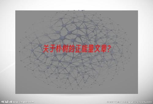 关于朴树的正能量文章？