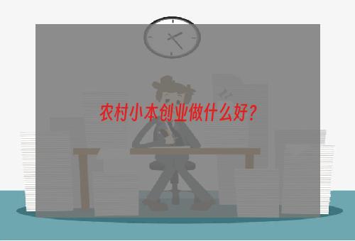 农村小本创业做什么好？