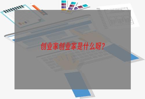 创业家创业家是什么呀？