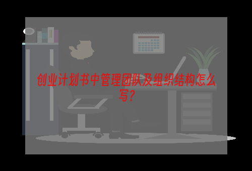 创业计划书中管理团队及组织结构怎么写？