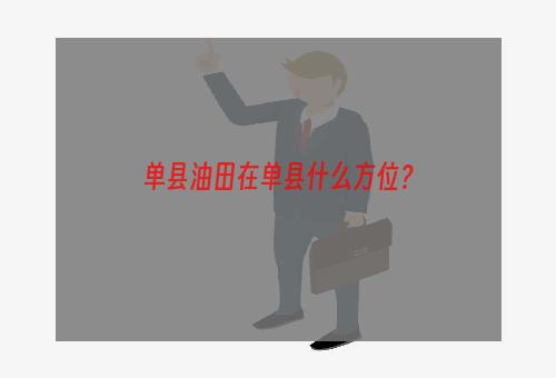 单县油田在单县什么方位？