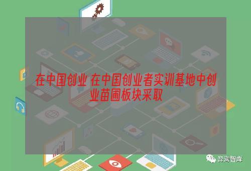在中国创业 在中国创业者实训基地中创业苗圃板块采取
