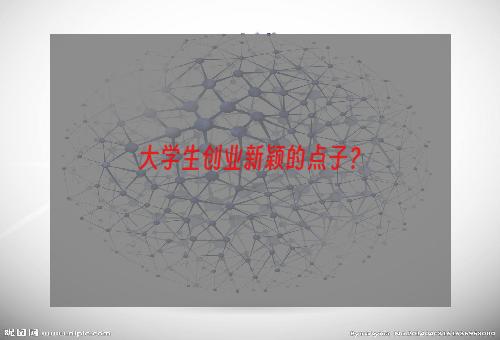 大学生创业新颖的点子？