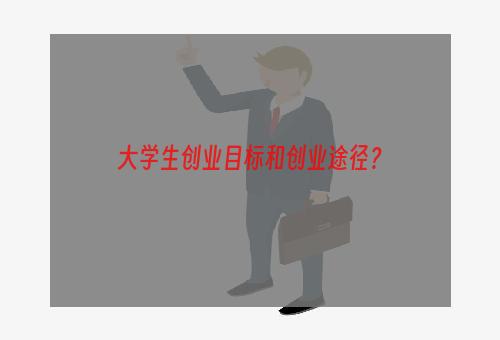 大学生创业目标和创业途径？