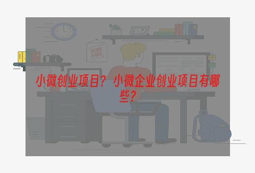 小微创业项目？ 小微企业创业项目有哪些？