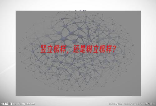 竖立榜样，还是树立榜样？