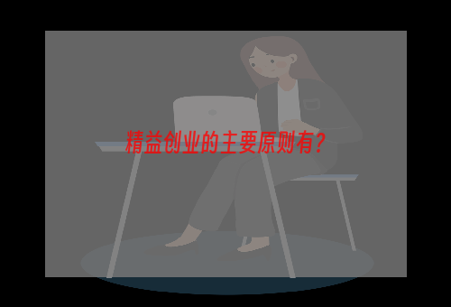 精益创业的主要原则有？