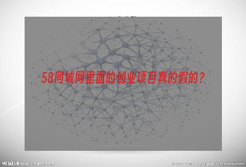 58同城网里面的创业项目真的假的？