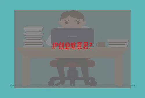 IP创业啥意思？