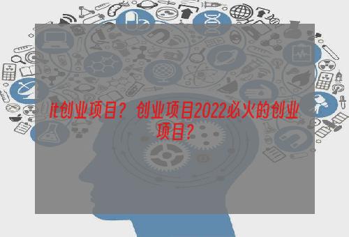 it创业项目？ 创业项目2022必火的创业项目？